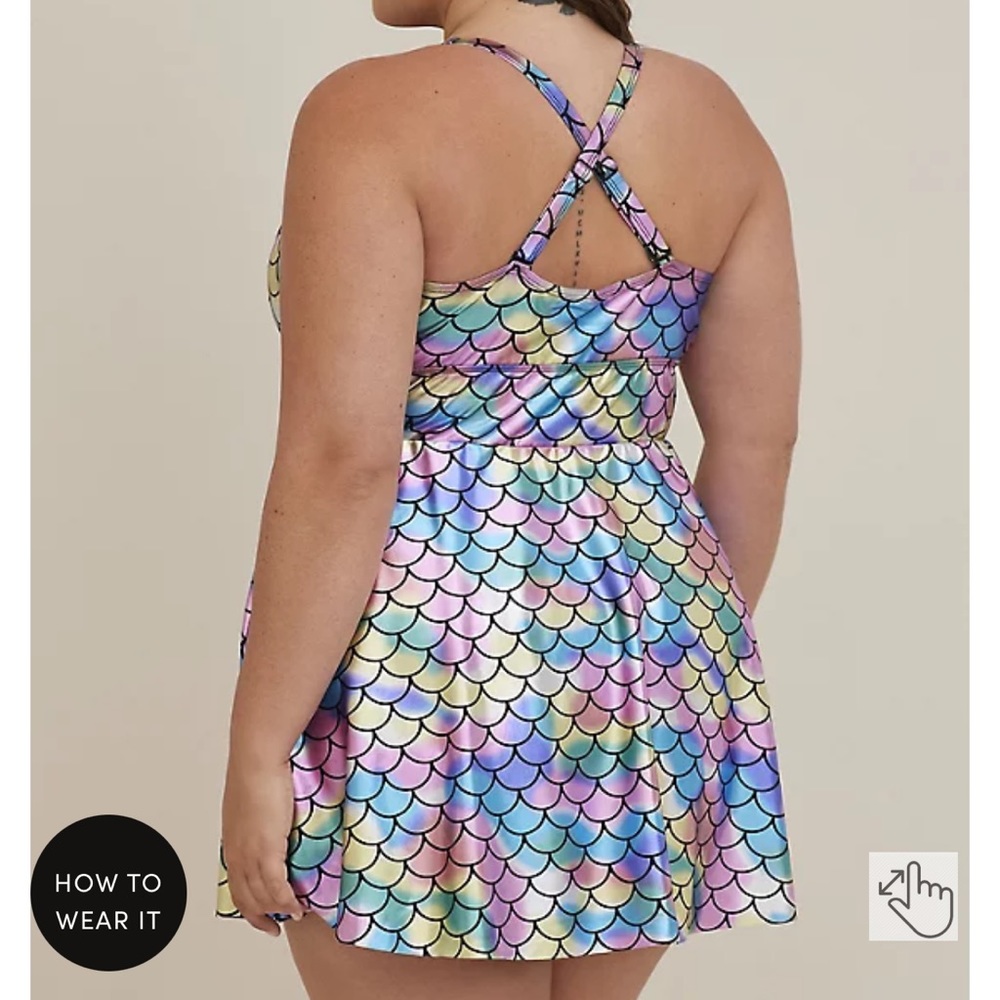 Torrid Mermaid Mid Length Swim Dress - Picture 4 of 4